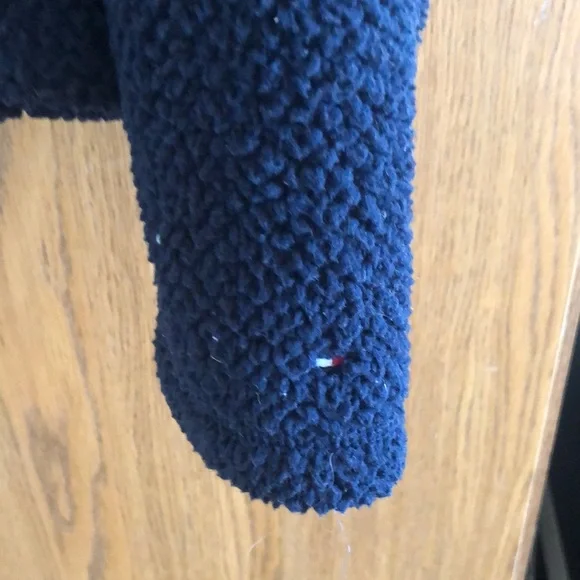 Tommy Hilfiger Navy Textured Fleece Jacket Vintage L - Picture 2 of 4